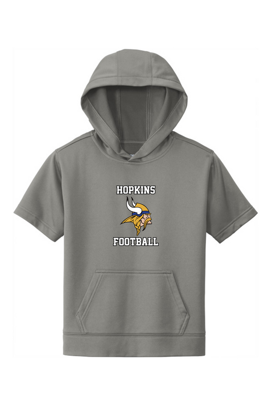 Hopkins High School Football DTF Youth Fleece Short Sleeve Hooded Pullover
