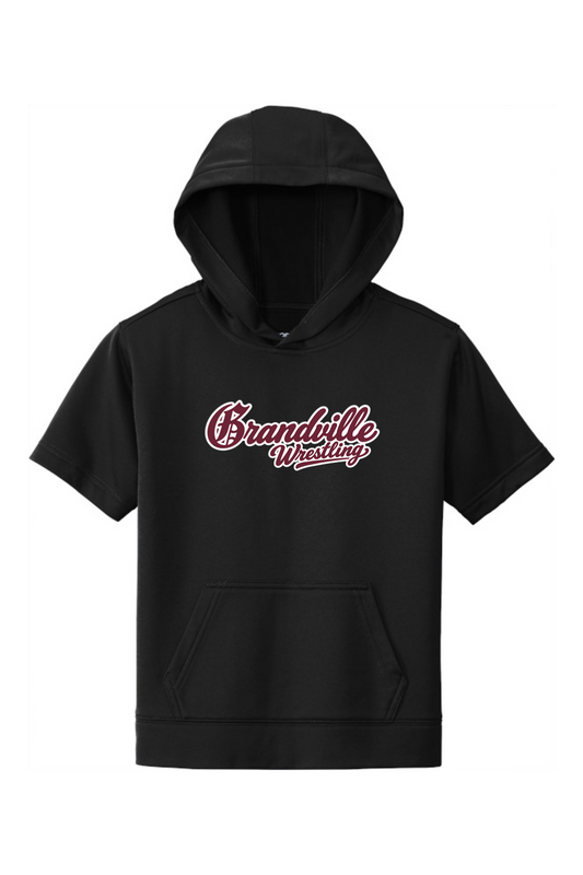 Grandville Wrestling DTF Youth Sport-Wick Fleece Short Sleeve Hooded Pullover