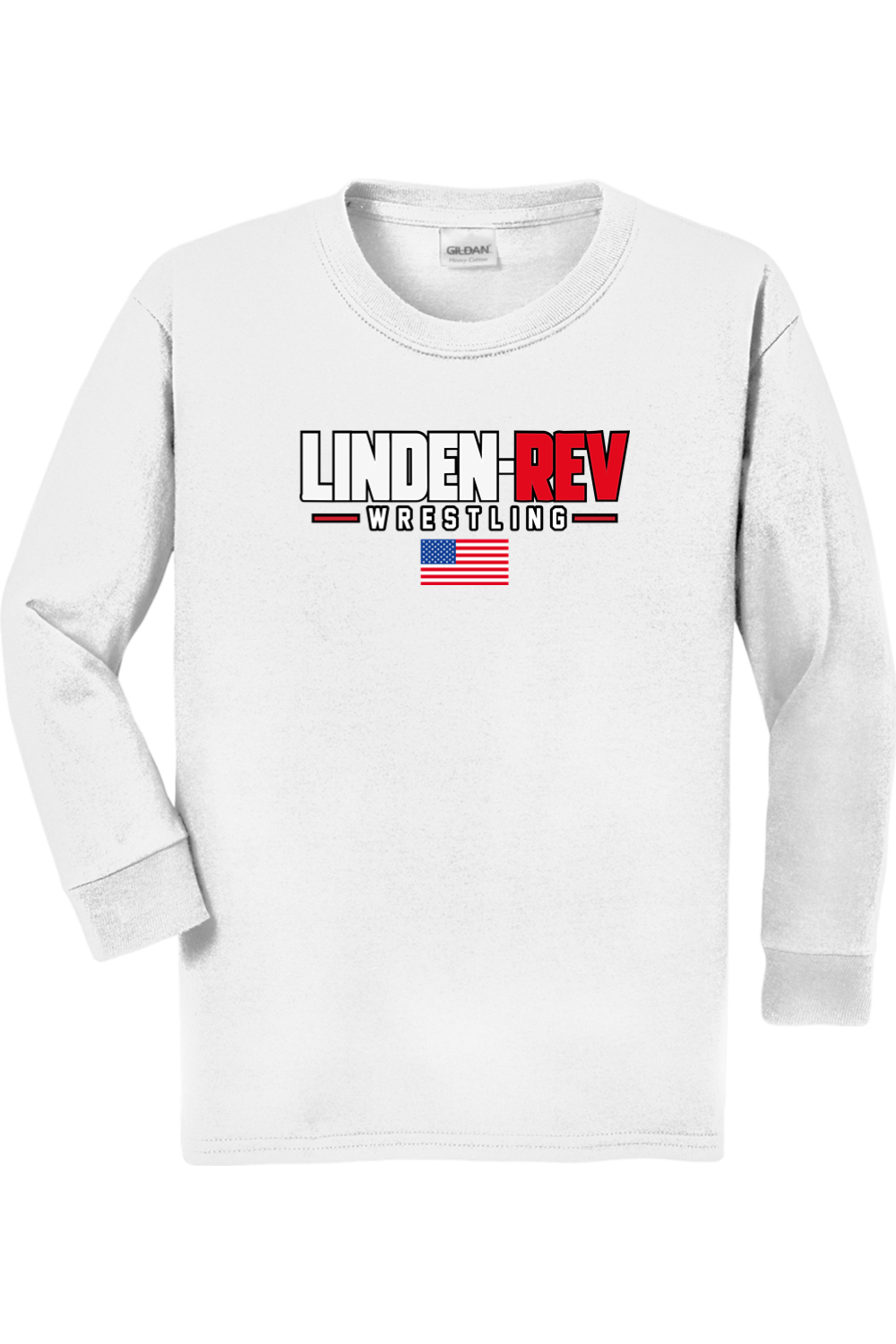 Linden Rev Wrestling DTF Youth Heavy Cotton Long Sleeve T-Shirt