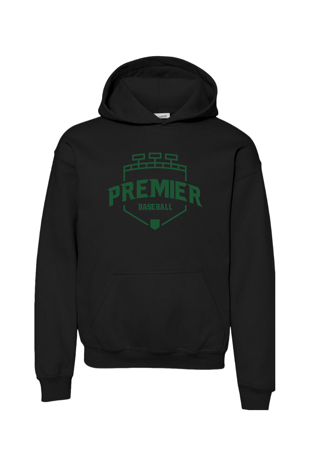 Premier Baseball OR Youth Hooded Sweatshirt - Green Logo