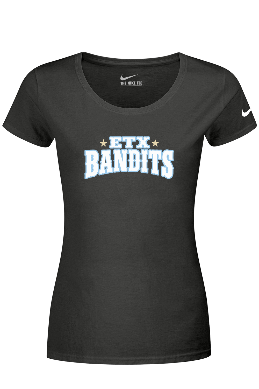 ETX Bandits Baseball DTF Nike Ladies Dri-FIT Cotton/Poly Scoop Neck Tee