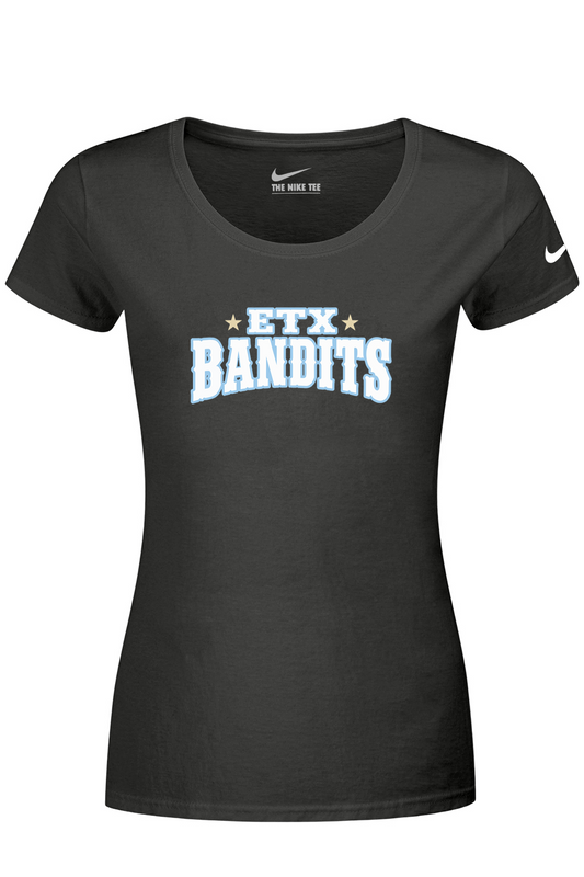 ETX Bandits Baseball DTF Nike Ladies Dri-FIT Cotton/Poly Scoop Neck Tee