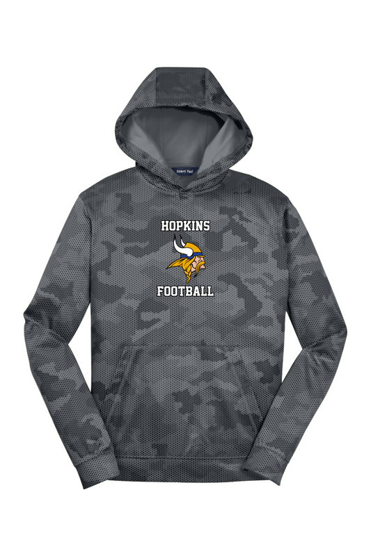 Hopkins Football DTF Youth CamoHex Fleece Hooded Pullover