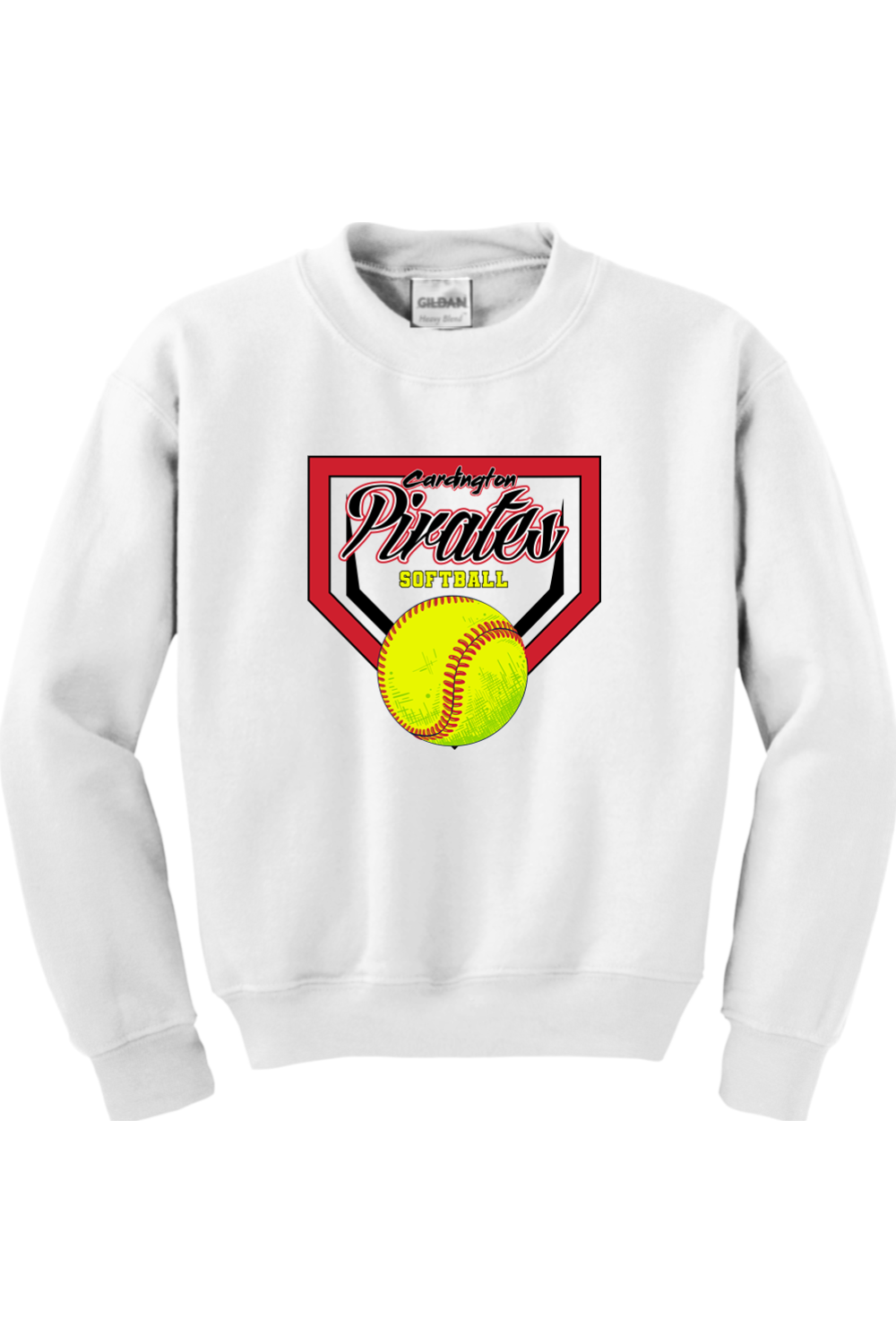 Cardington Pirates Softball DTF Youth Heavy Blend Crewneck Sweatshirt