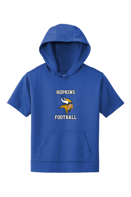Hopkins Football DTF Youth Fleece Short Sleeve Hooded Pullover