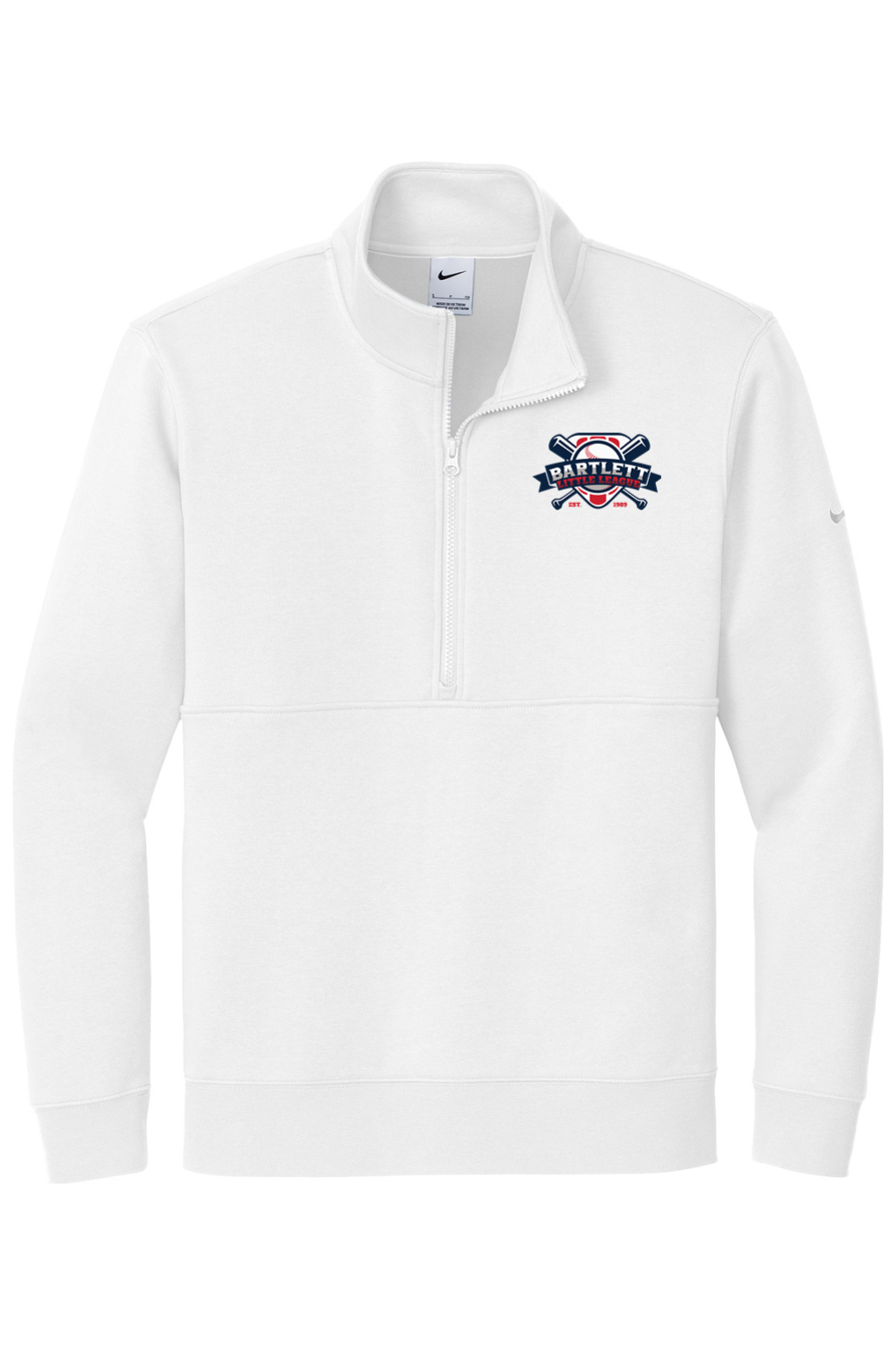 Bartlett Little League DTF Nike Club Fleece Sleeve Swoosh 1/2-Zip