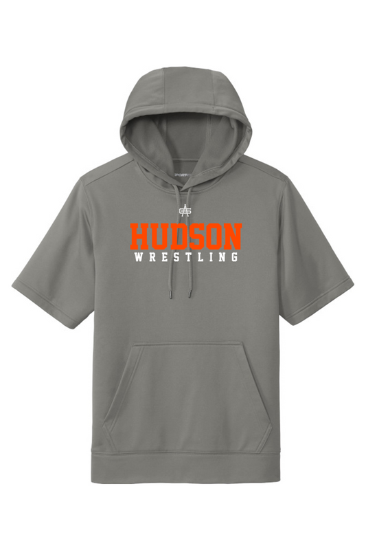 Hudson Wrestling DTF Sport-Wick Fleece Short Sleeve Hooded Pullover