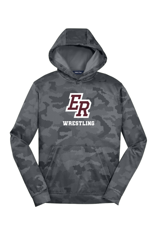 Eaton Rapids Wrestling DTF Youth Sport-Wick CamoHex Fleece Hooded Pullover