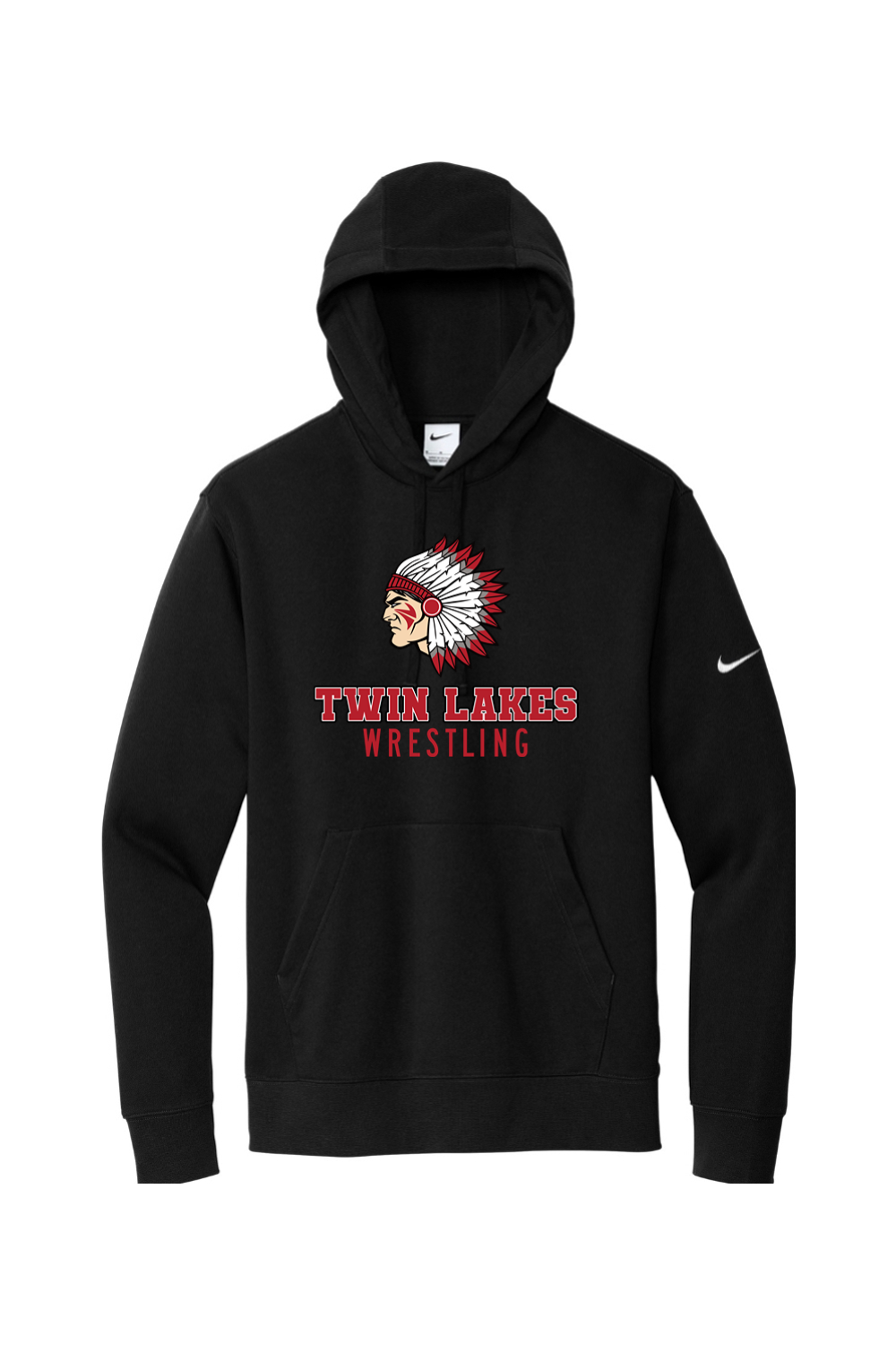 Twin Lakes Wrestling DTF Nike Club Fleece Sleeve Swoosh Pullover Hoodie
