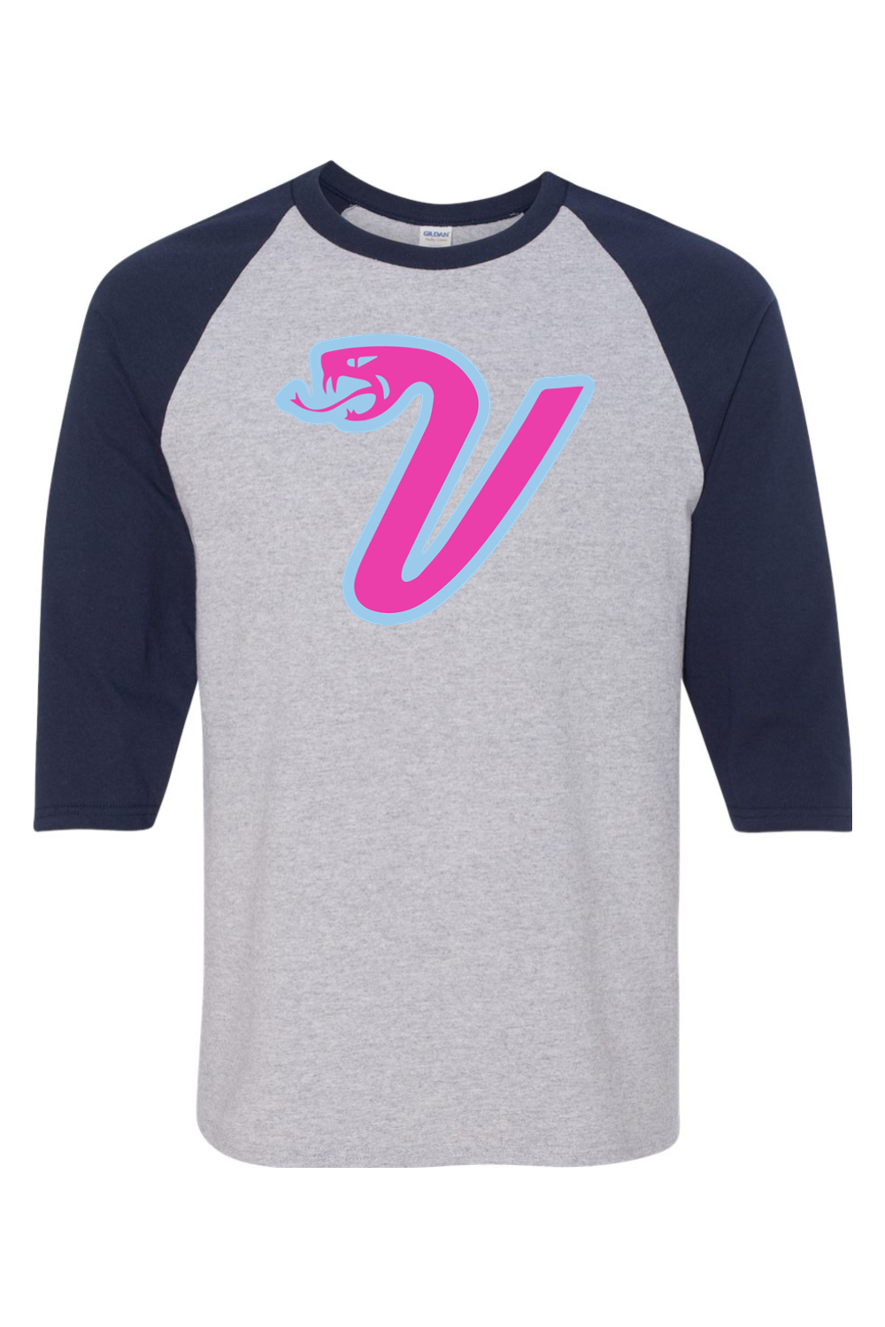 Greencastle Vipers Heavy Cotton Raglan Three-Quarter Sleeve T-Shirt