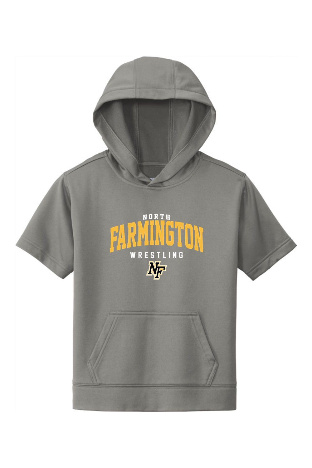 North Farmington Wrestling DTF Youth Sport-Wick Fleece Short Sleeve Hooded Pullover