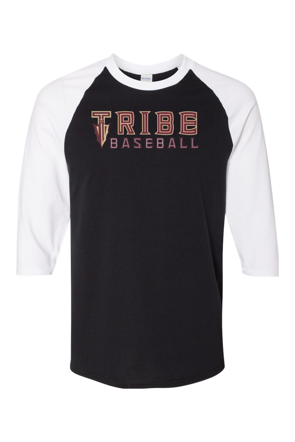 Tribe Baseball Heavy Cotton Raglan Three-Quarter Sleeve T-Shirt