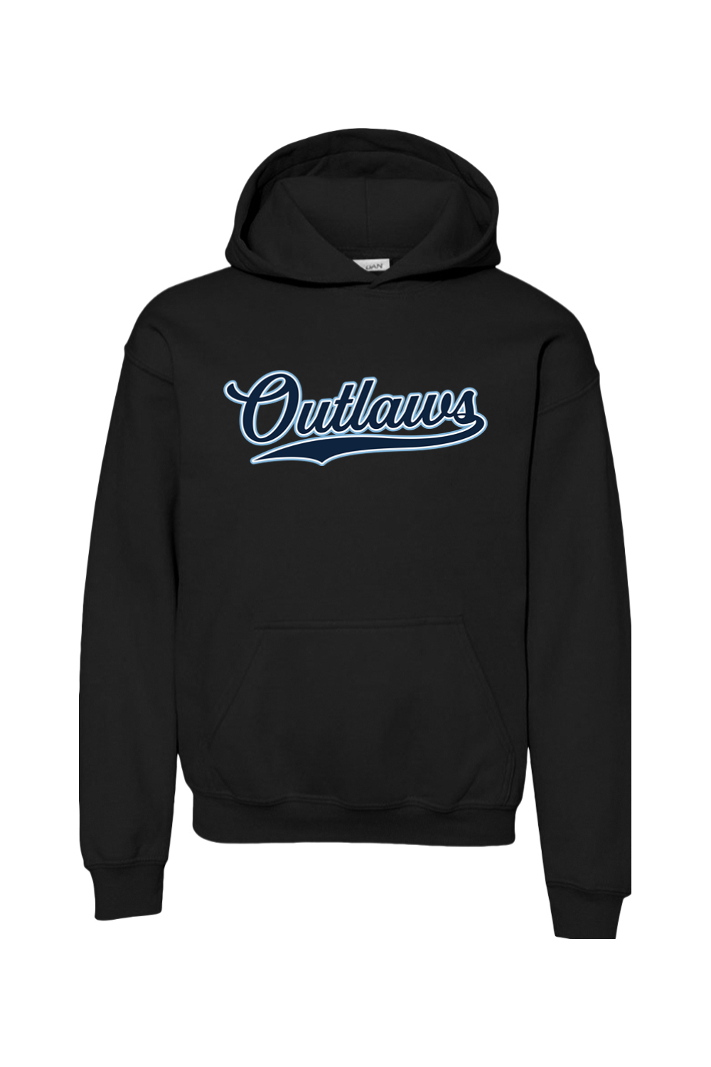 Outlaws Baseball Script Youth Heavy Blend Hooded Sweatshirt