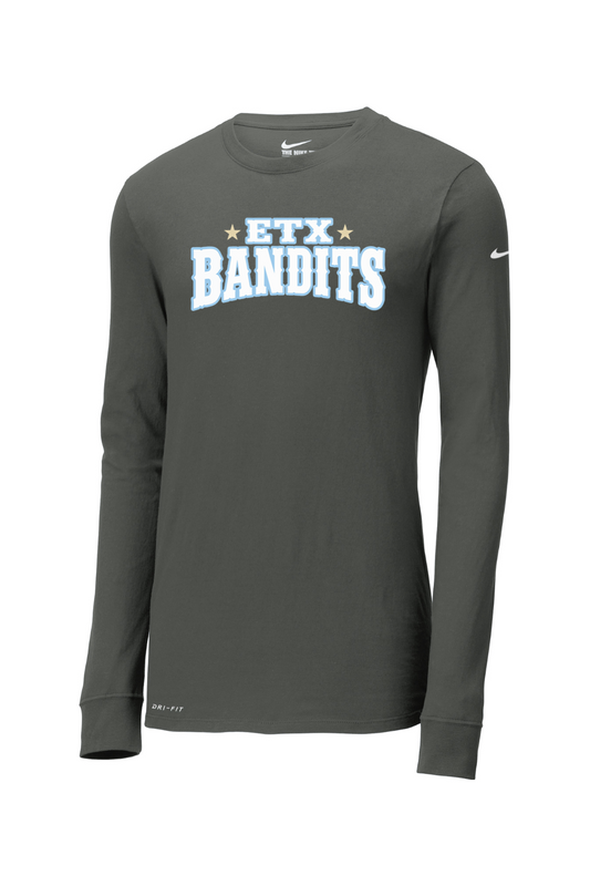ETX Bandits Baseball DTF Nike Dri-FIT Cotton/Poly Long Sleeve Tee