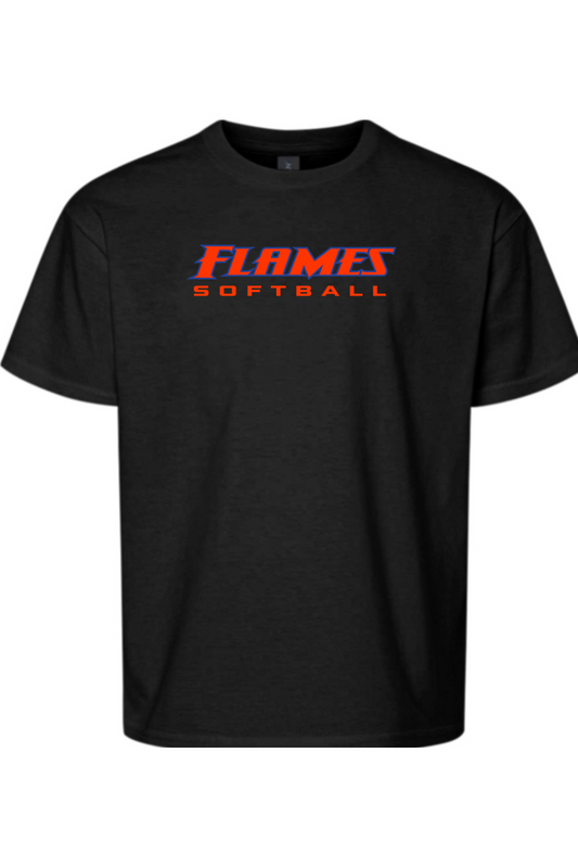 Flames MI Softball DTF Youth Softstyle T-Shirt
