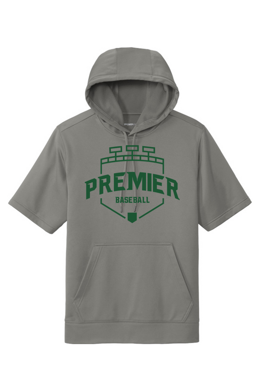 Premier Baseball OR Fleece Short Sleeve Hooded Pullover - Green Logo
