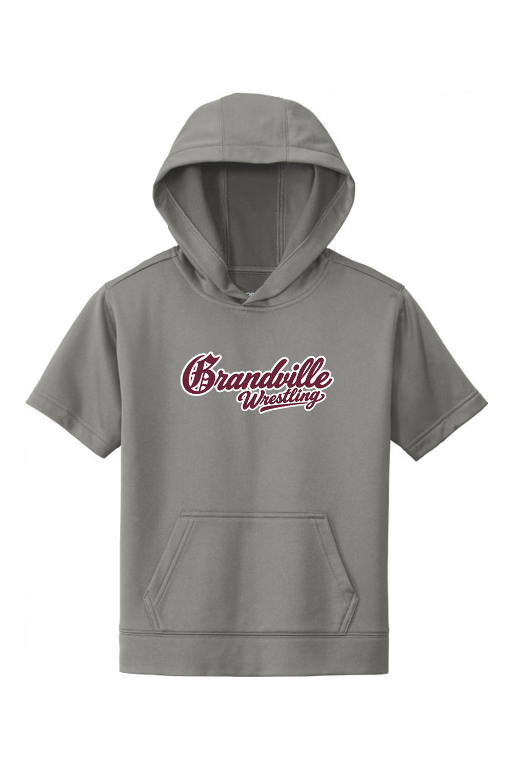 Grandville Wrestling DTF Youth Sport-Wick Fleece Short Sleeve Hooded Pullover