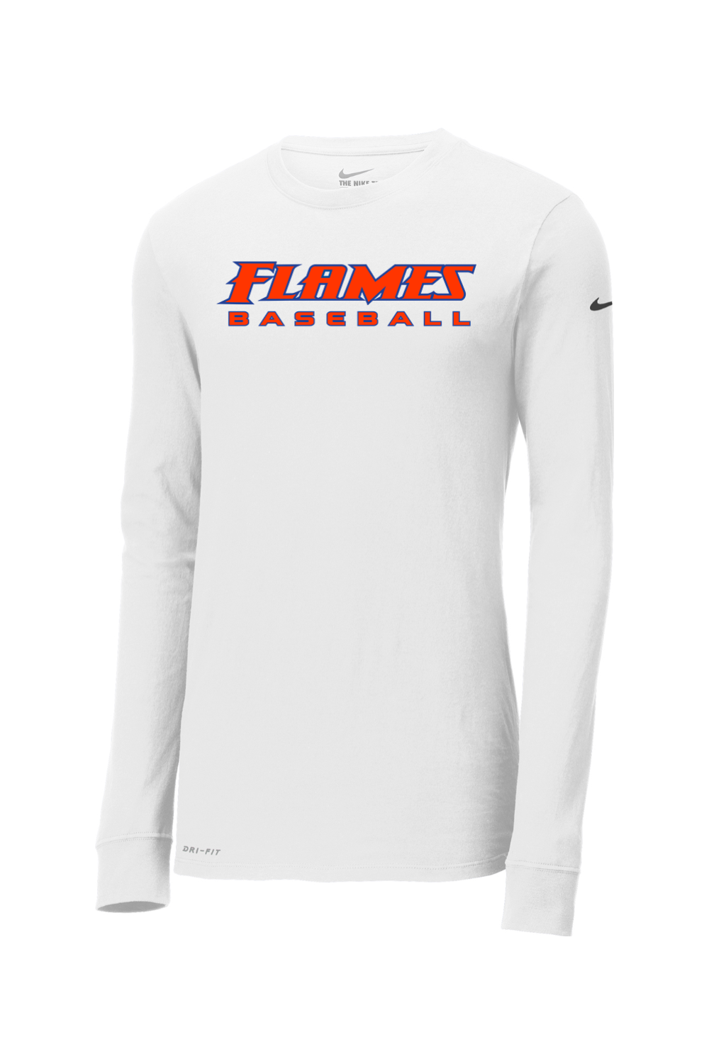 Flames MI Baseball DTF Nike Dri-FIT Cotton/Poly Long Sleeve Tee