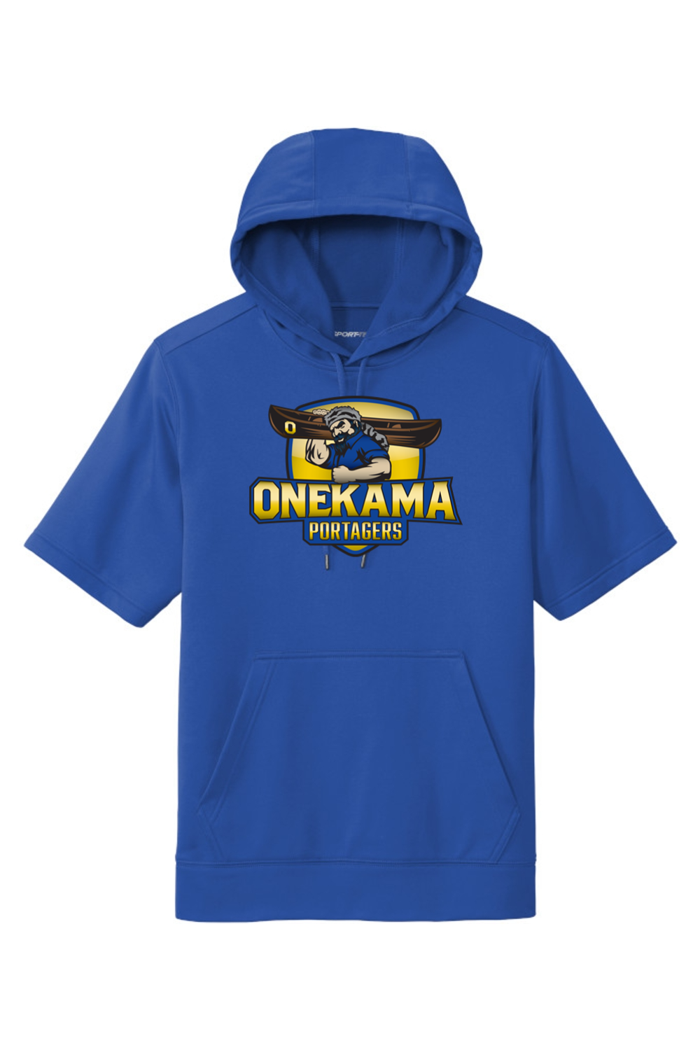 Onekama Portagers Football Fleece Short Sleeve Hooded Pullover