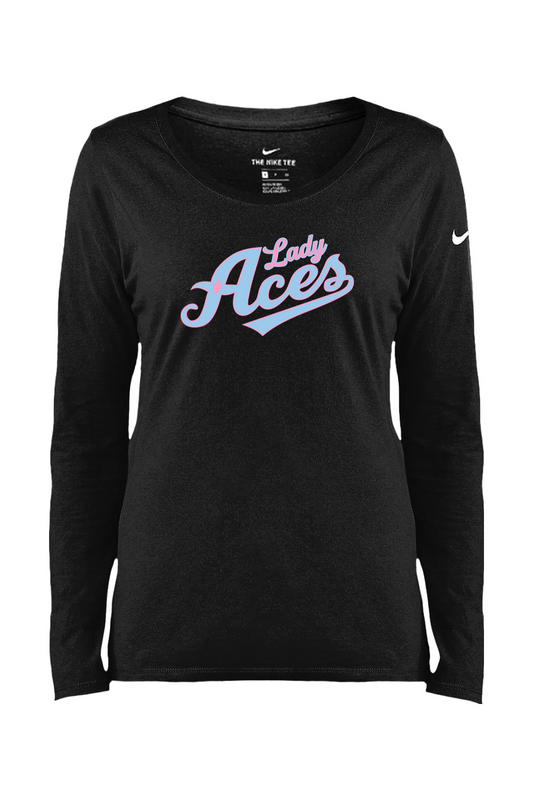 Aces Softball Ladies Core Cotton Long Sleeve Scoop Neck Tee