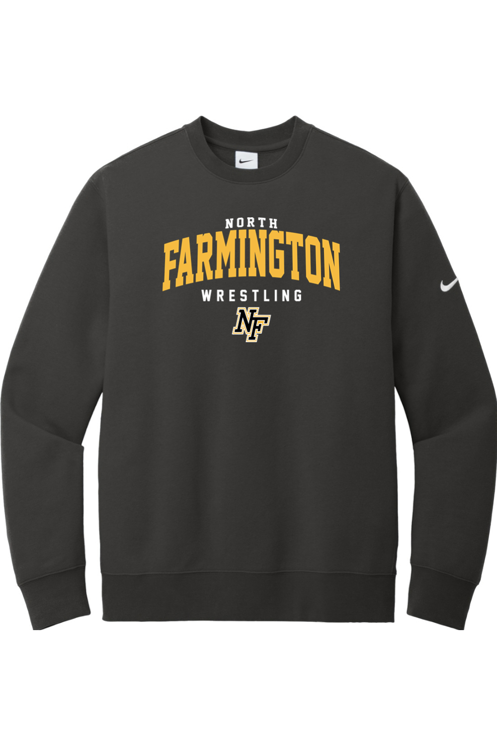 North Farmington Wrestling DTF Nike Club Fleece Sleeve Swoosh Crew