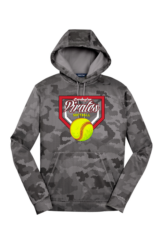 Cardington Pirates Softball DTF Sport-Wick CamoHex Fleece Hooded Pullover