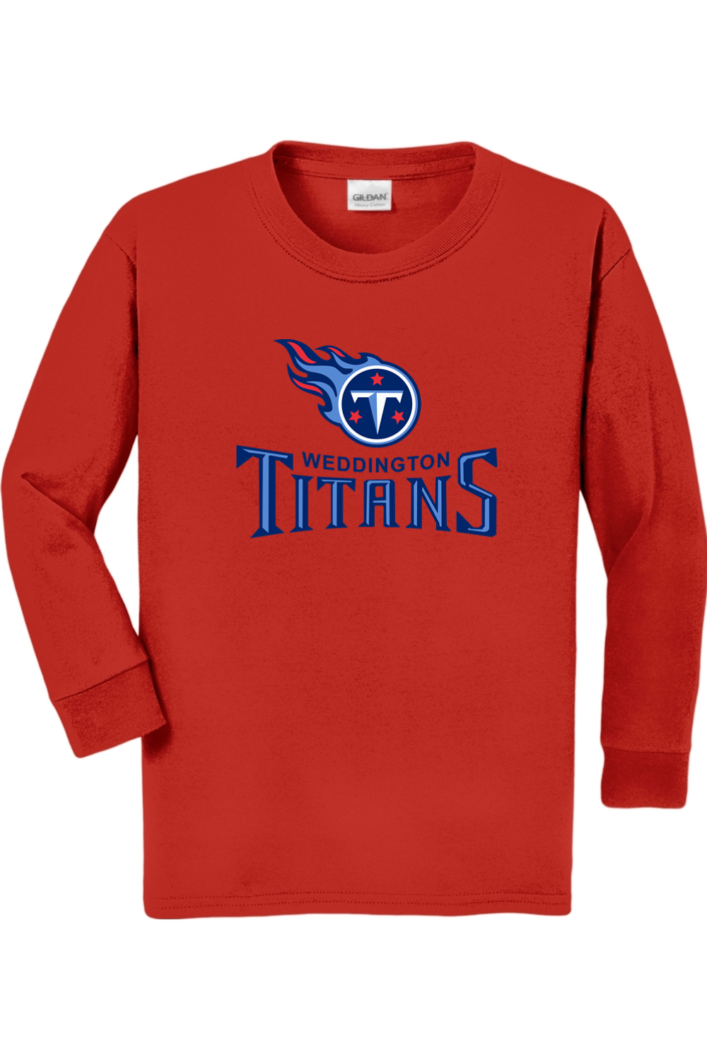 Weddington Titans Football DTF Youth Heavy Cotton Long Sleeve T-Shirt