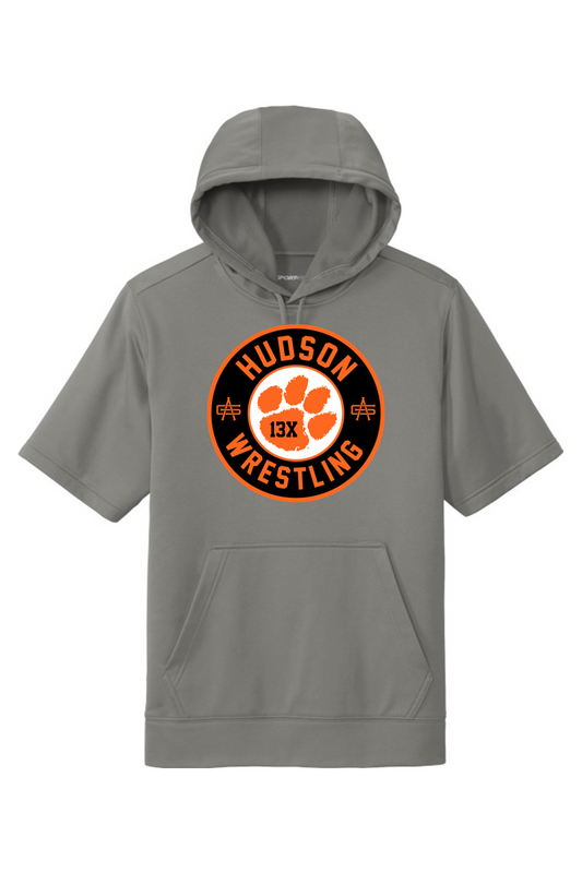 Hudson Wrestling DTF Sport-Wick Fleece Short Sleeve Hooded Pullover