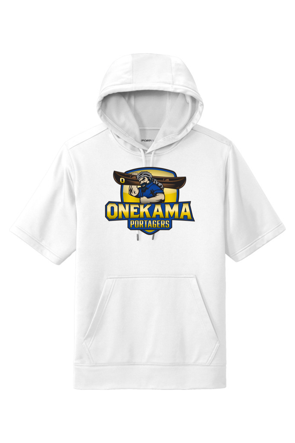 Onekama Portagers Football Fleece Short Sleeve Hooded Pullover