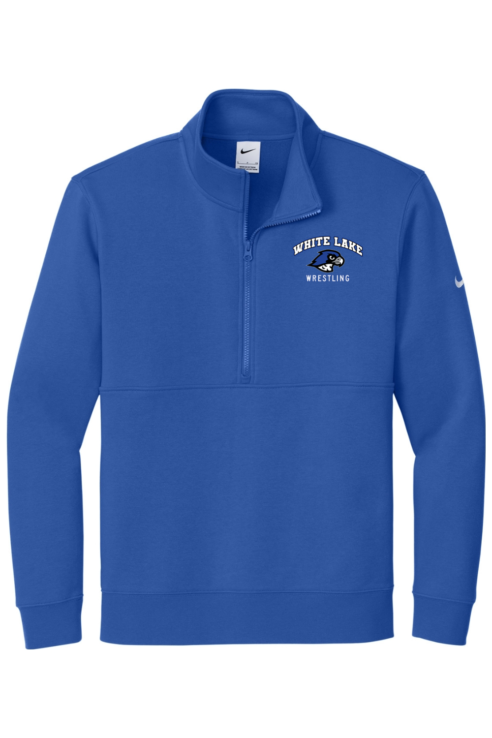 White Lake MS Wrestling DTF Nike Club Fleece Sleeve Swoosh 1/2-Zip