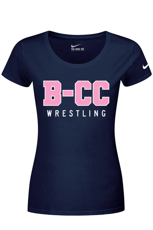 B-CC Wrestling DTF Nike Ladies Dri-FIT Cotton/Poly Scoop Neck Tee