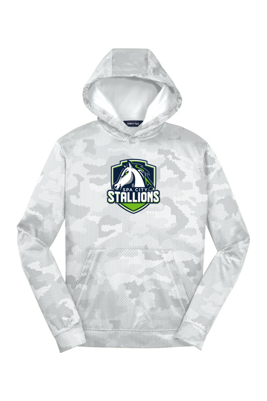 Spa City Stallions DTF Youth CamoHex Fleece Hooded Pullover