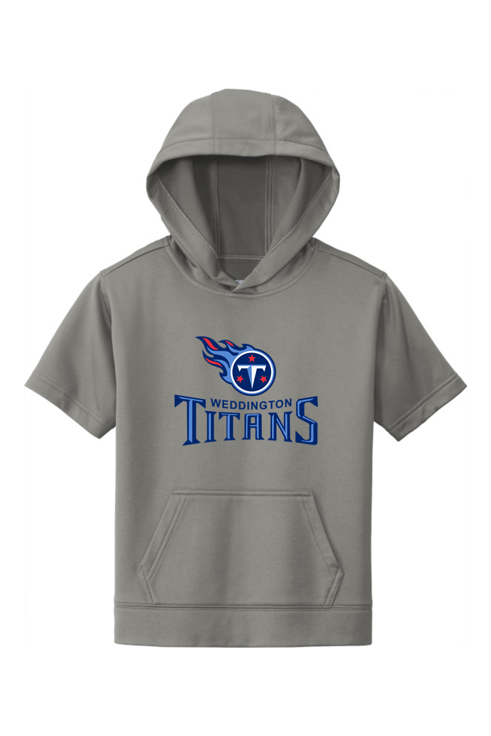 Weddington Titans Football DTF Youth Fleece Short Sleeve Hooded Pullover