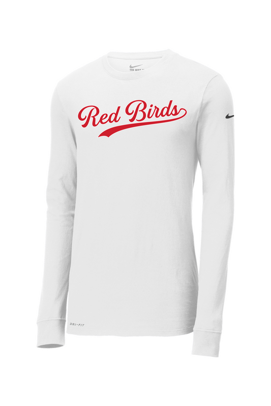 Marion Redbirds Baseball DTF Nike Dri-FIT Cotton/Poly Long Sleeve Tee