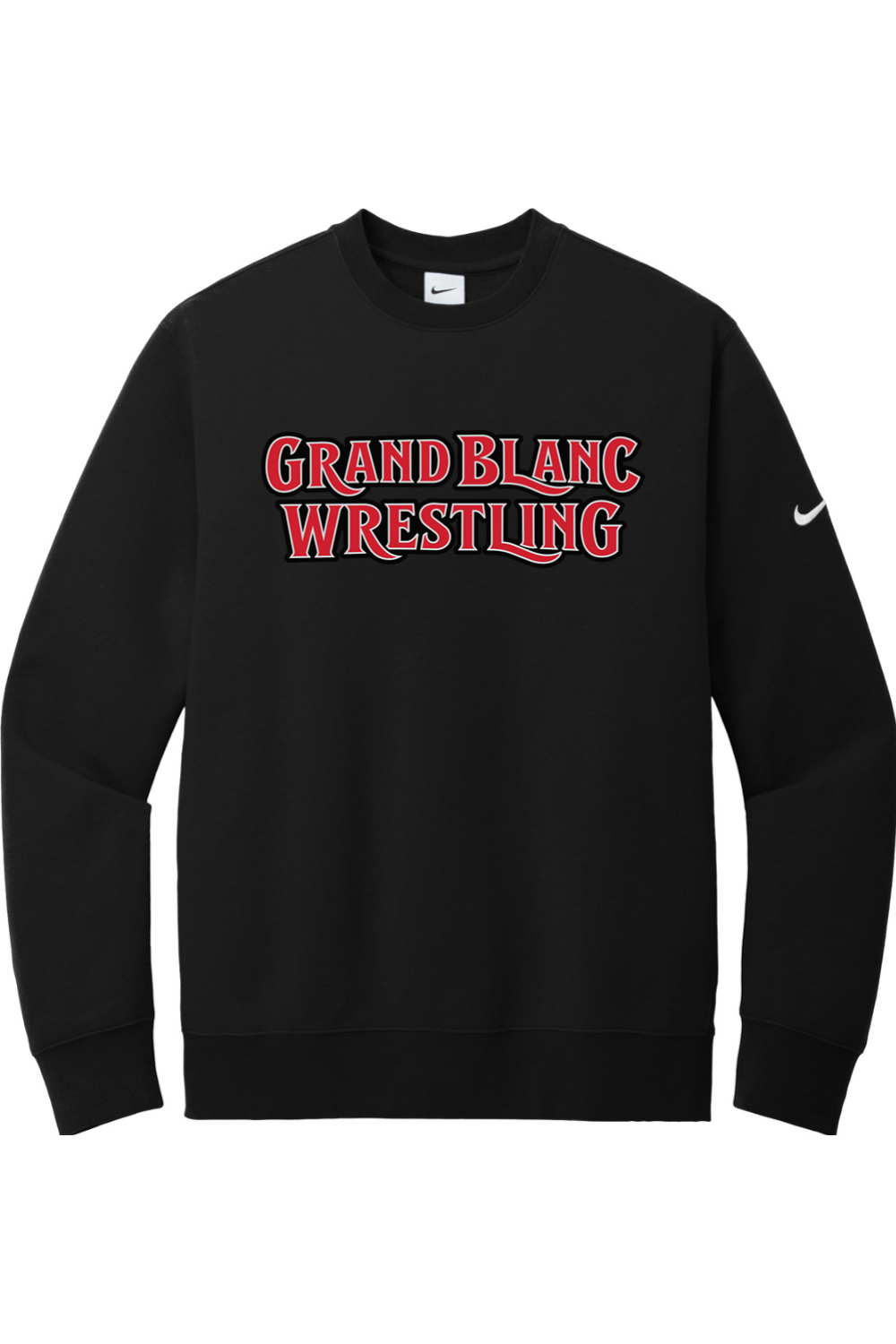 Grand Blanc Wrestling DTF Nike Club Fleece Sleeve Swoosh Crew