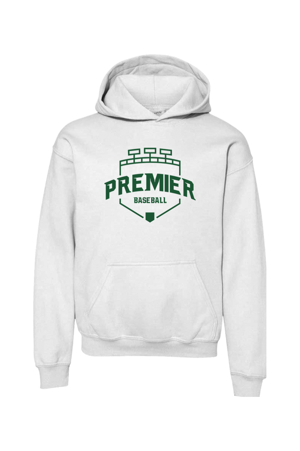 Premier Baseball OR Youth Hooded Sweatshirt - Green Logo