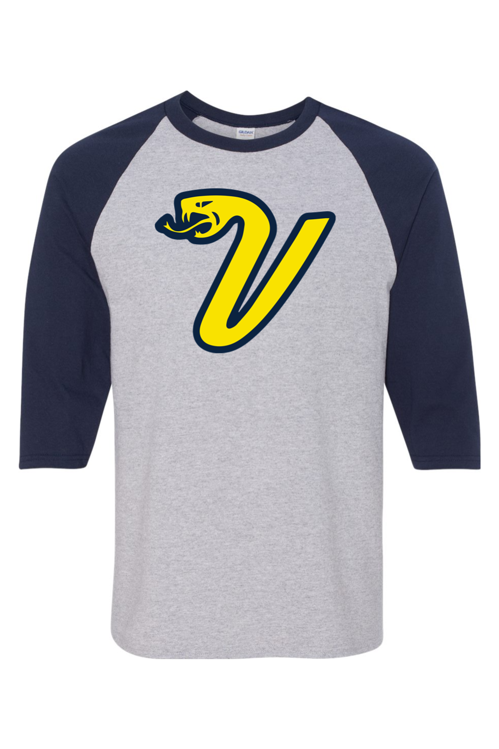 Greencastle Vipers OG Heavy Cotton Raglan Three-Quarter Sleeve T-Shirt