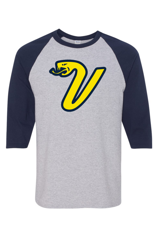 Greencastle Vipers OG Heavy Cotton Raglan Three-Quarter Sleeve T-Shirt