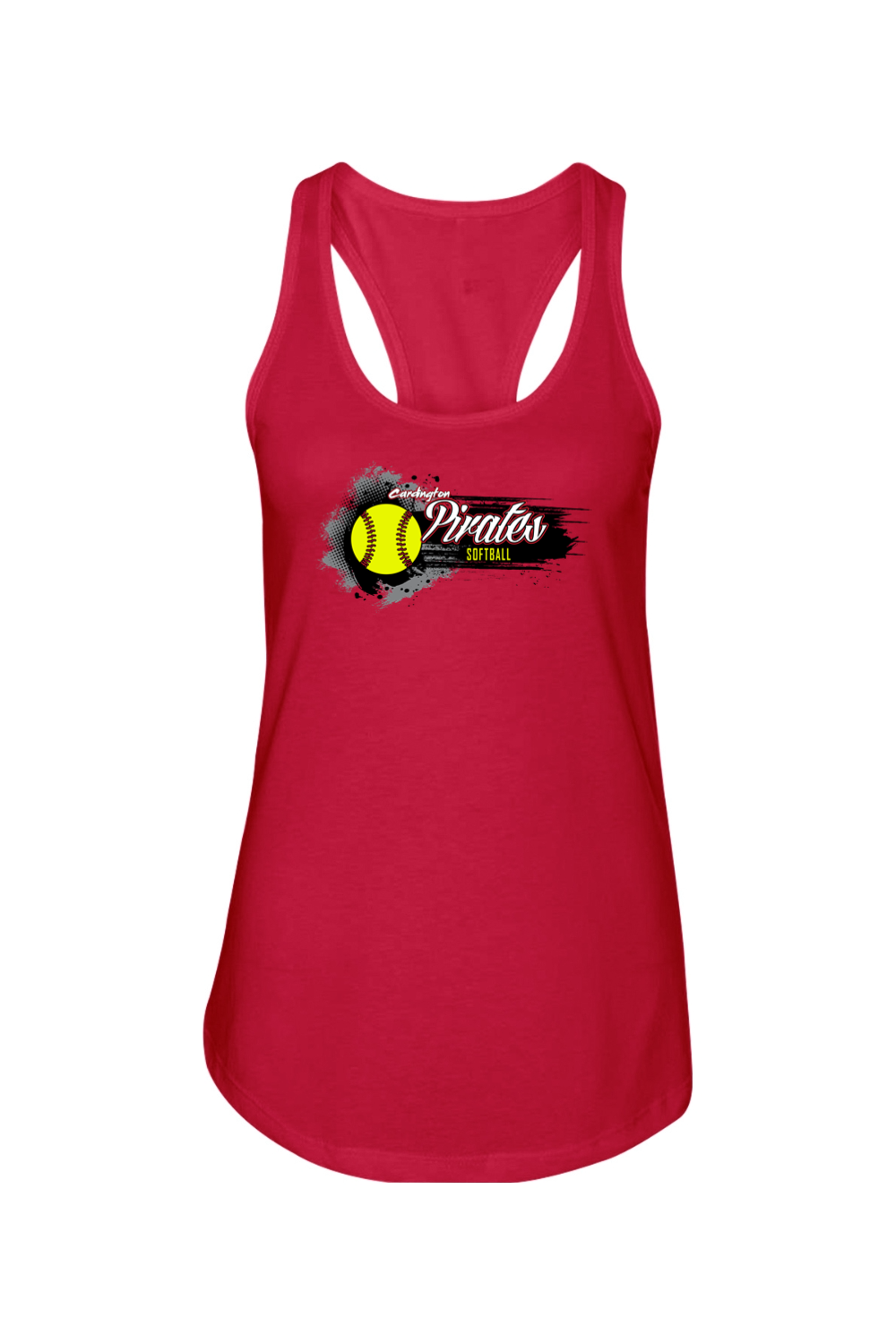 Cardington Pirates Softball DTF Ladies Racerback Tank