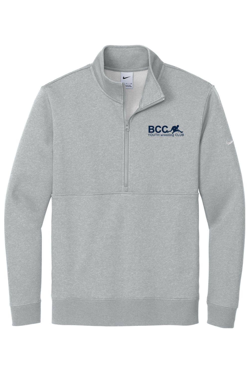 BCC Youth Wrestling Nike Club Fleece Sleeve Swoosh 1/2-Zip