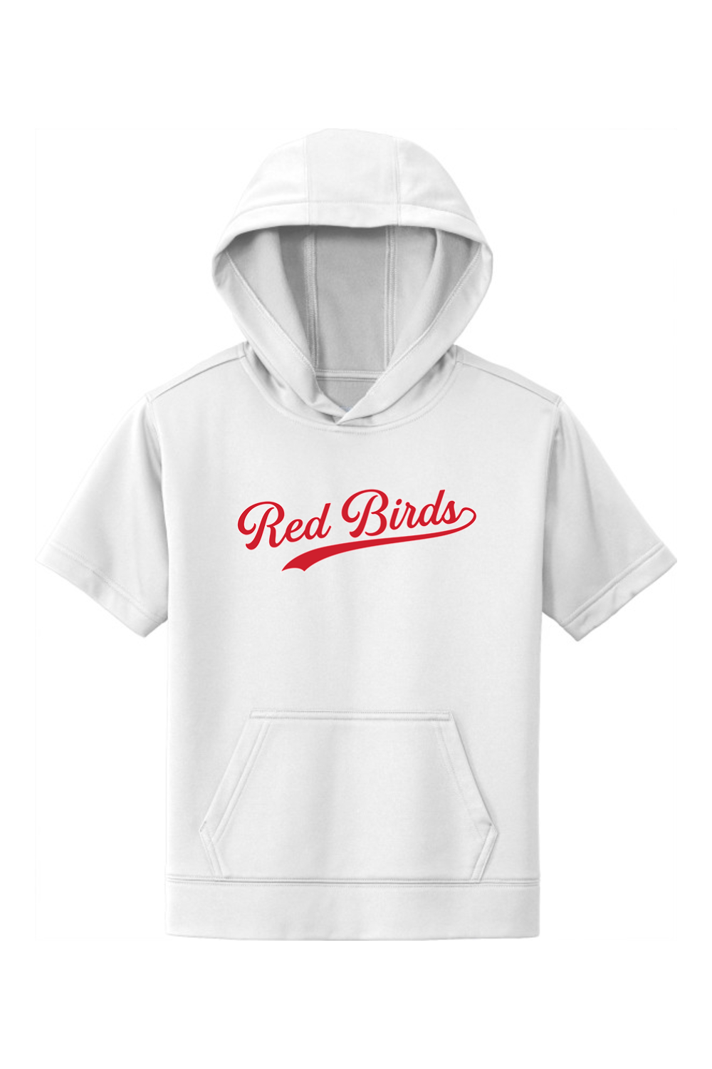 Marion Redbirds Baseball DTF Youth Fleece Short Sleeve Hooded Pullover