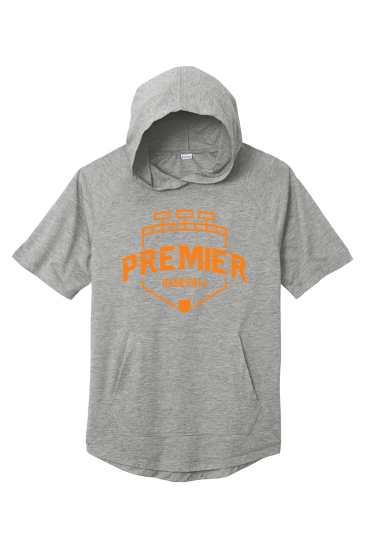 Premier Baseball AZ Wicking Short Sleeve Hoodie - Orange Logo