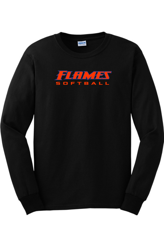 Flames MI Softball DTF Ultra Cotton Cotton Long Sleeve T-Shirt