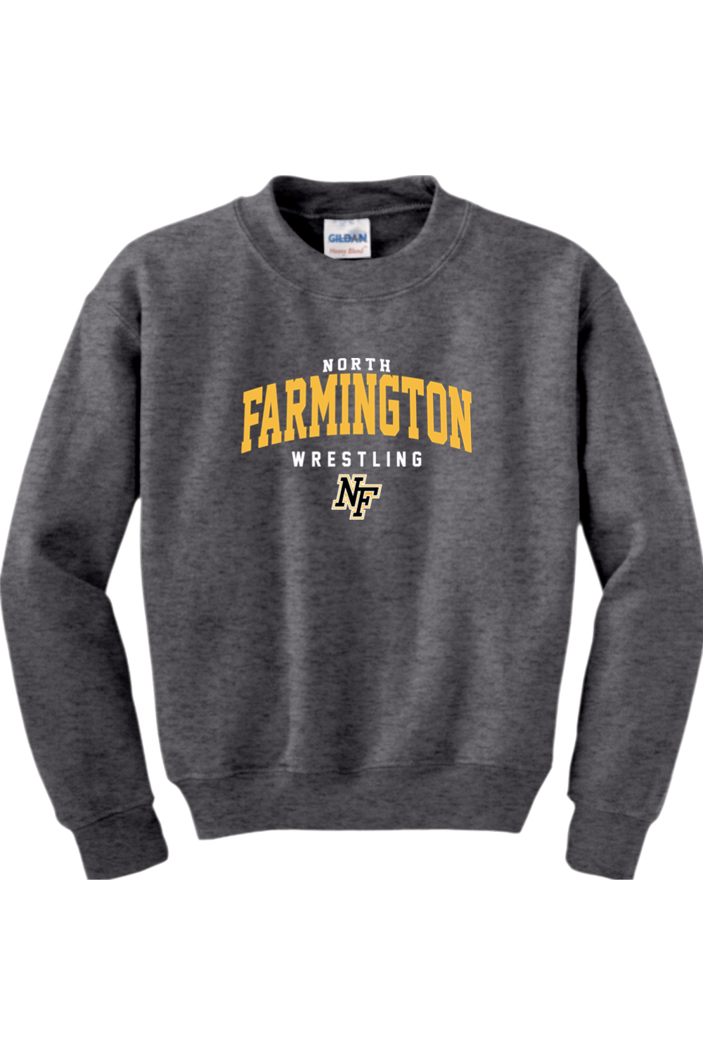 North Farmington Wrestling DTF Youth Heavy Blend Crewneck Sweatshirt