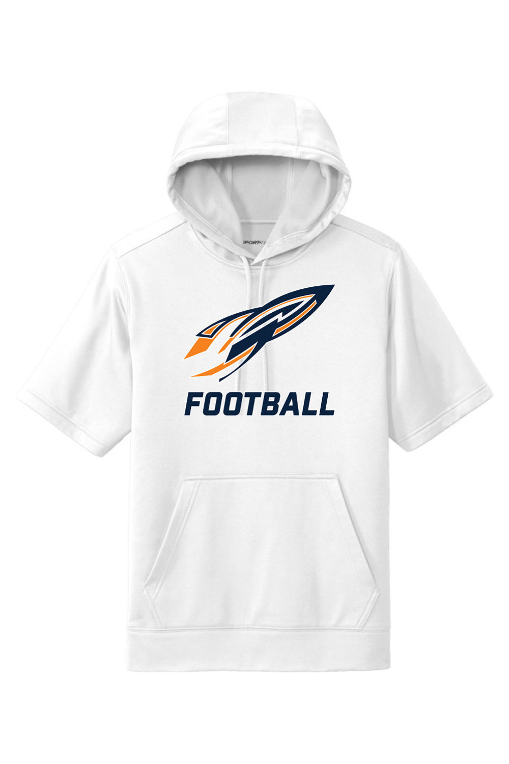 Kelloggsville Football Fleece Short Sleeve Hooded Pullover