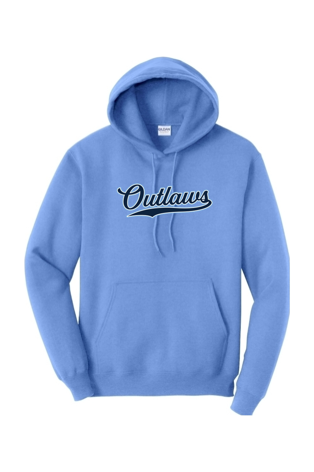 Outlaws Baseball Script Heavy Blend Hooded Sweatshirt