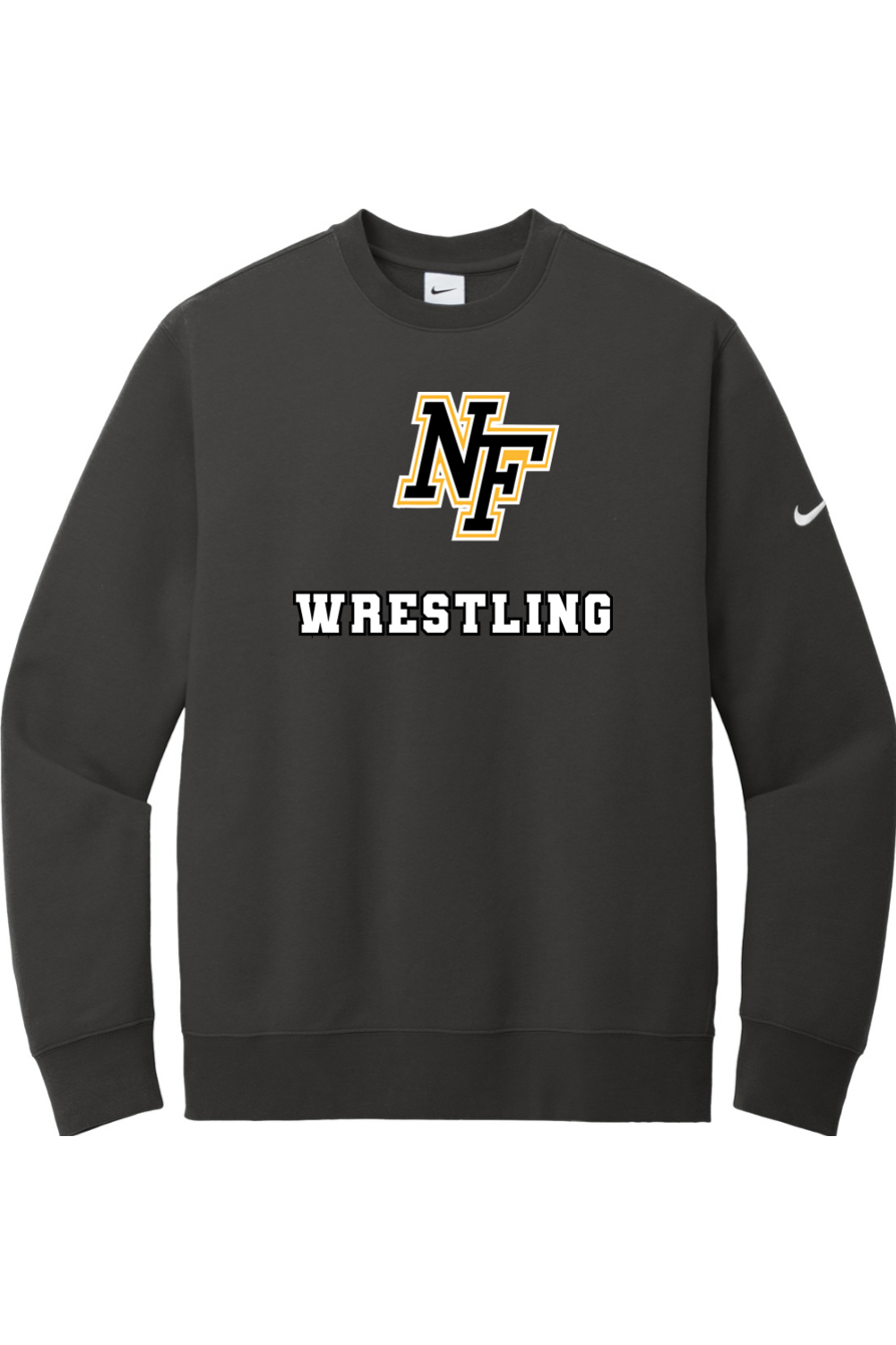 North Farmington Wrestling DTF Nike Club Fleece Sleeve Swoosh Crew