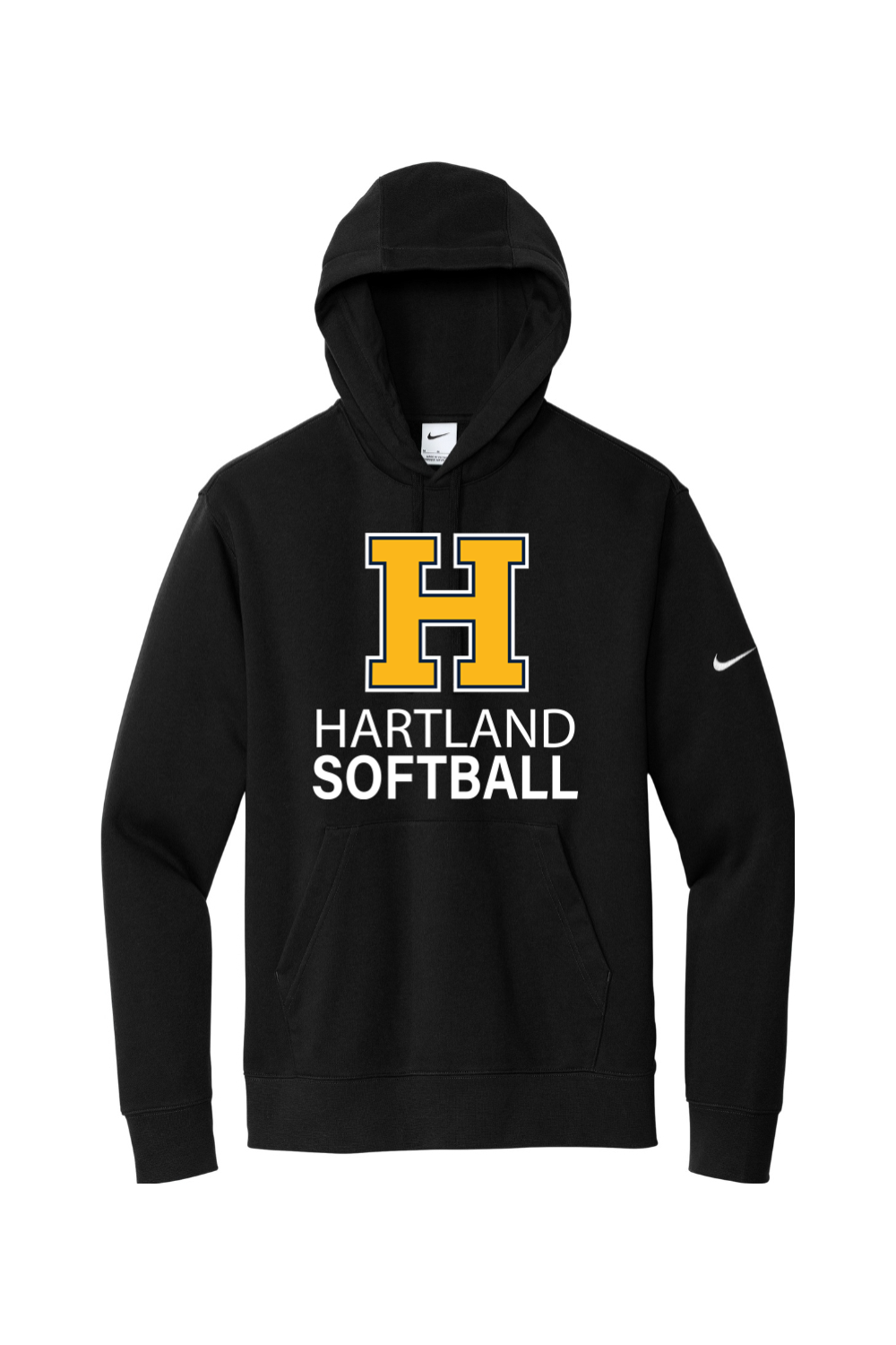 Hartland Softball Nike Club Fleece Sleeve Swoosh Pullover Hoodie