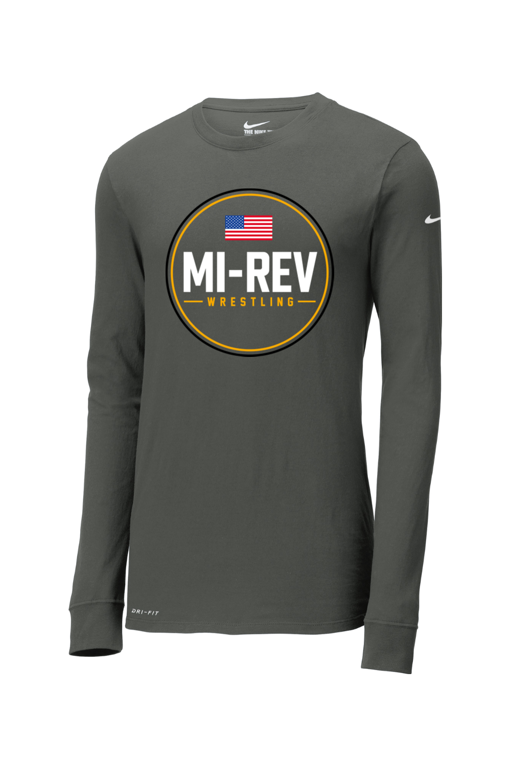 MI-REV Wrestling DTF Nike Dri-FIT Cotton/Poly Long Sleeve Tee
