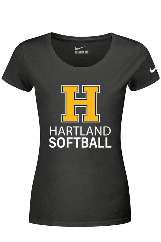 Hartland Softball Nike Ladies Dri-FIT Cotton/Poly Scoop Neck Tee